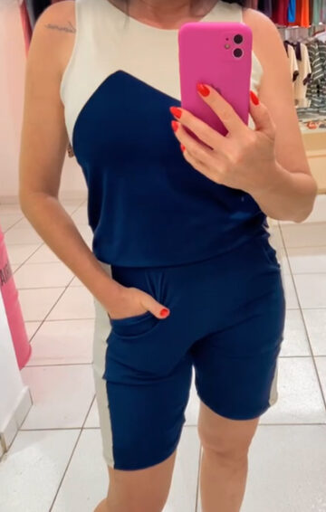 Conjunto bicolor Márcia (Bermuda + regata)