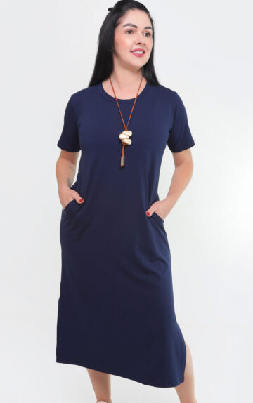 Vestido Midi Melissa Cor Azul Marinho